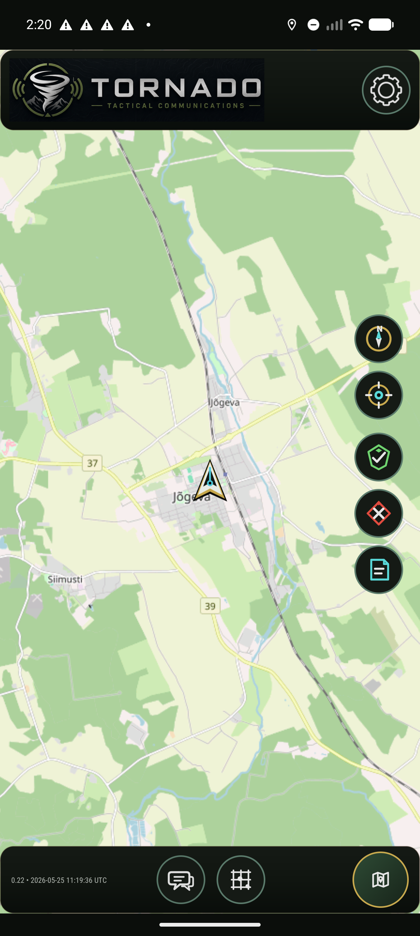 Tornado command app map view